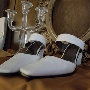 White Nine West Heels